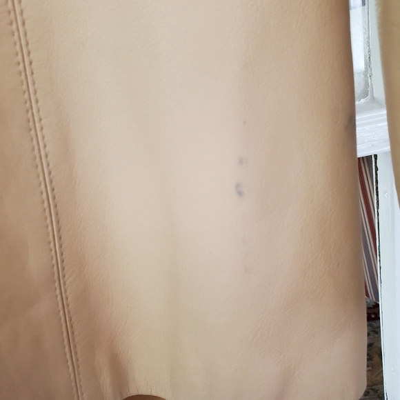 Elements by Vakko Tan Button-Down Leather Blazer Jacket - Woman's Large Vintage - Picture 4 of 16